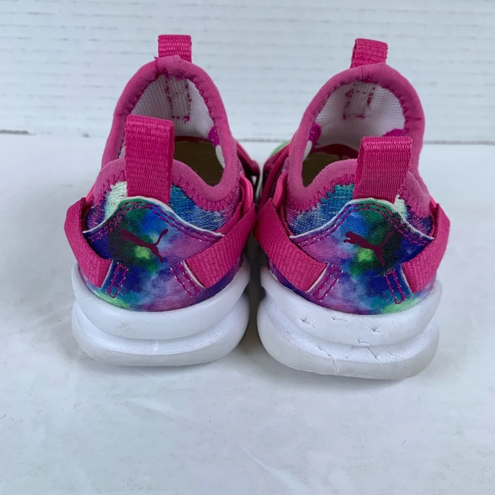 Puma Softride Abstract Print Baby Girls Running Waking Shoes Size 4 (S523)